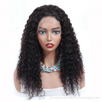 Mongolian Kinky Curly Human Hair Lace Frontal Wigs In Stock Ready To Ship Natural Hairline Kinky Curly Wig 13X4 Frontal Lace